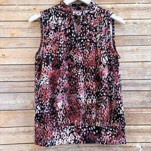 Adrienne Vittadini Blouse Women’s Size Small Multicolor Sleeveless Keyhole NWT